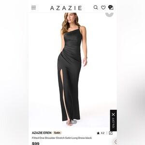 Azazie Elegant Black One Shoulder Dress